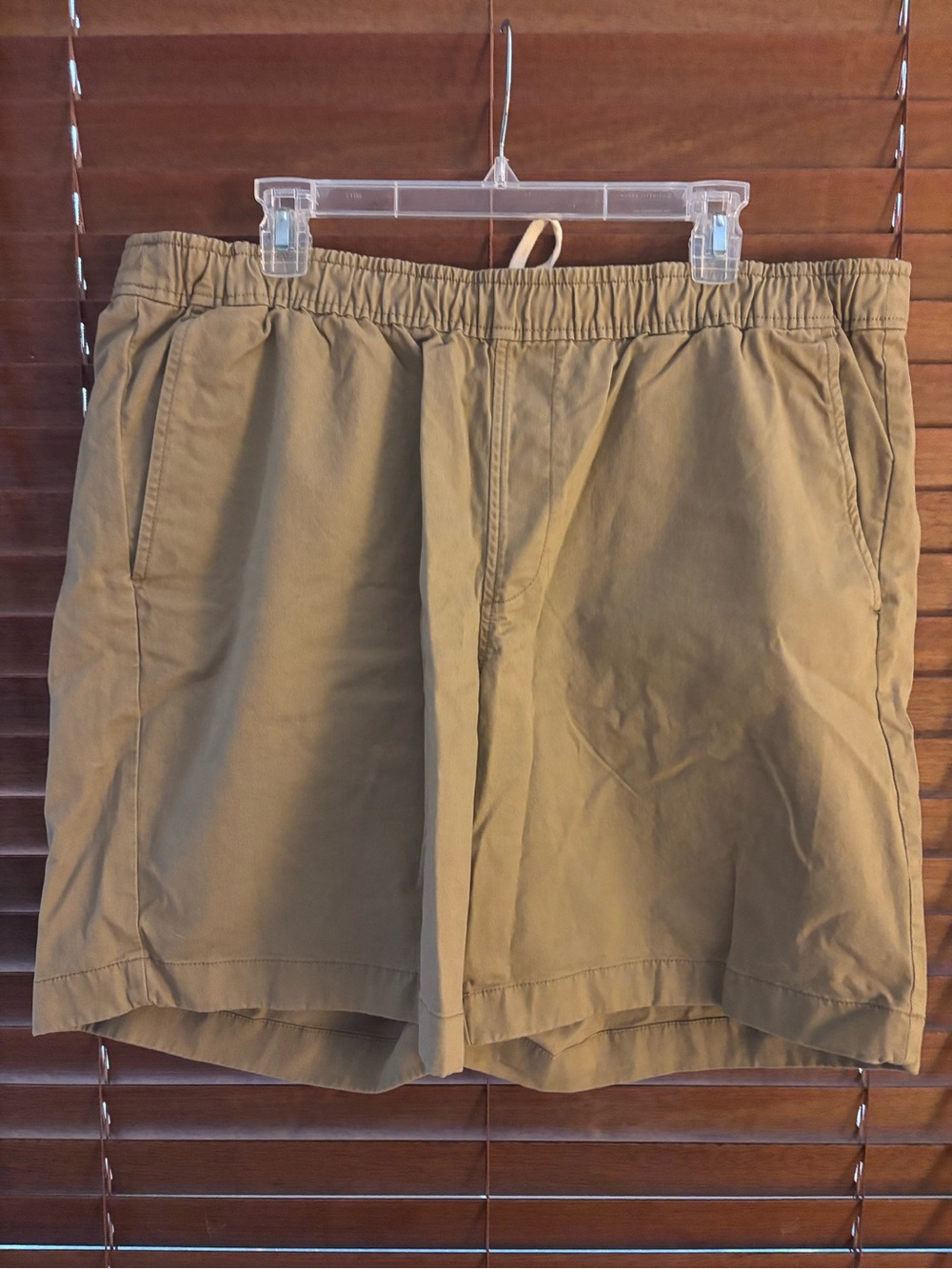 L.L. Bean Men's Elastic-Waist Tan Athletic Shorts